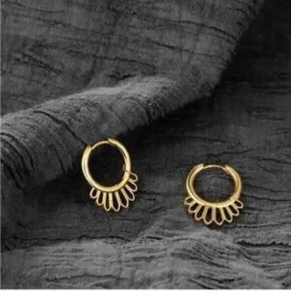 Jewelry - Gold 14k Gold Plated Hoop Earrings Gift Minimalist